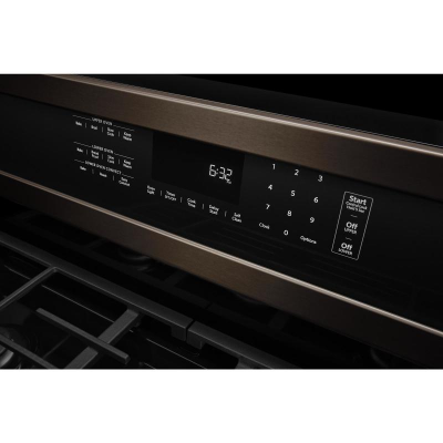 30" KitchenAid 6 Cu. Ft. Double Oven Convection Gas Range With 5 Burner - KFGD500EBS