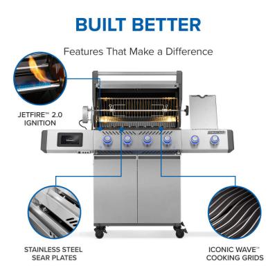 66" Napoleon Prestige PRO 500 Liquid Propane 4 Main Burners Grill - PRO500VXRSIBPSS