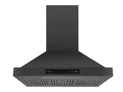 36" Vesta Brussels 800 CFM Wall Mount Range Hood in Black Stainless Steel - VRH-BRUSSELS-36BS
