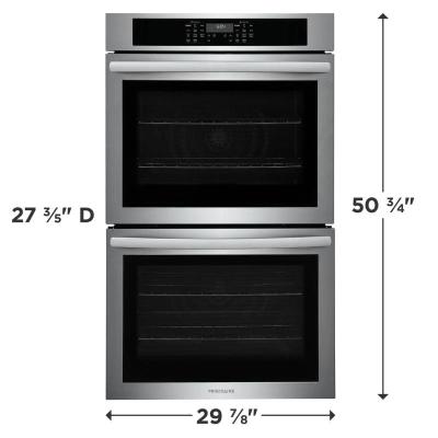 30" Frigidaire 10.6 Cu. Ft. Electric Double Wall Oven in Stainless Steel - FCWD3030AS