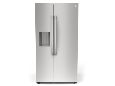 36" GE 28 Cu.Ft. Side-by-Side Refrigerator with Ice and Water Dispenser in Stainless Steel - GSS28PYYFS