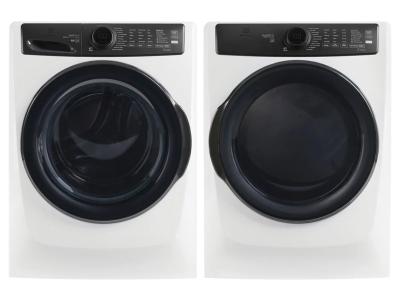 27" Electrolux Front Load Electric Dryer and Front Load Perfect Steam Washer - ELFE773CMW-ELFW7738MW