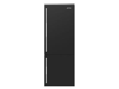 27" SMEG SPR Bottom Mount Freestanding Refrigerator in Black - BM27URMB