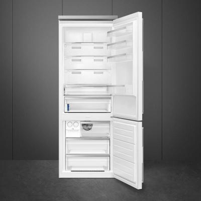27" SMEG SPR Bottom Mount Freestanding Refrigerator in White - BM27URMW