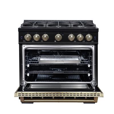 36" Forno 5.2 Cu. Ft. Valente Dual Fuel Range with 6 Sealed Burners  - FFSGS6199-36CPBLK