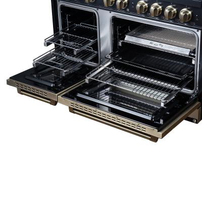 48" Forno Valente 6.7 Cu. Ft. Dual Fuel Range with 8 Sealed Burners - FFSGS6199-48CPBLK