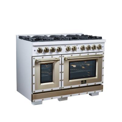 48" Forno 6.7 Cu. Ft. Valente Gas Range with 8 Sealed Burnes - FFSGS6299-48CPWHT