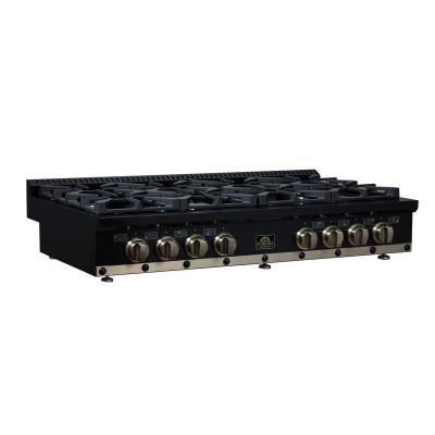 48" Forno Valente Gas Cooktop with 8 Sealed Burners - FCTGS5799-48CPBLK