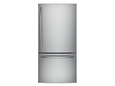 33" GE 24.9 Cu. Ft. Bottom-Freezer Refrigerator with Factory Installed Ice Maker - GDE25ESKSS