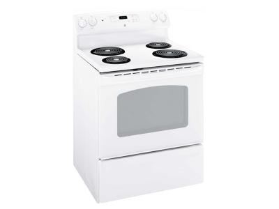 30" GE 5.0 Cu. Ft. Freestanding Electric Standard Clean Range - JCBS280DMWW