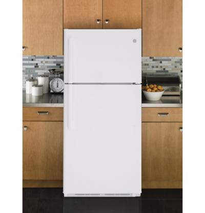 30" GE 18 Cu. Ft. Top-Freezer Frost-Free Refrigerator - GTE18FTLKWW