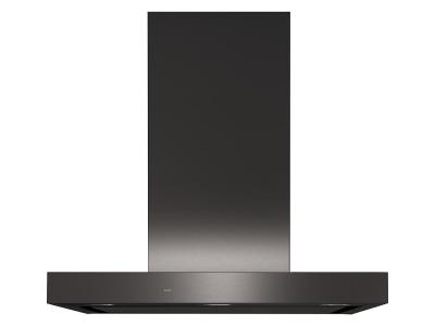 30" GE Wifi Enabled Designer Wall Mount Hood With Perimeter Venting In Black Stainless Steel - UVW9301BLTS