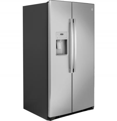 36" GE 25.1 Cu. Ft. Side-By-Side Refrigerator In Stainless Steel - GSS25IYNFS