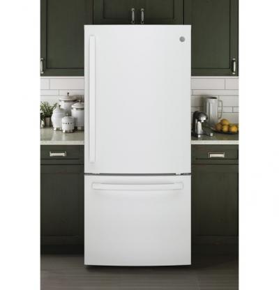 30" GE 21.0 Cu. Ft. Bottom-Freezer Refrigerator with Energy Star - GBE21DGKWW