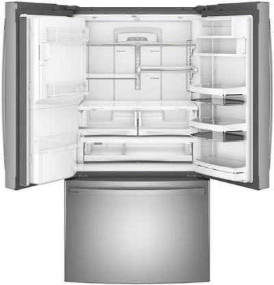 36" GE Profile 27.7 Cu. Ft. Smart Fingerprint Resistant French-Door Refrigerator - PFE28PYNFS