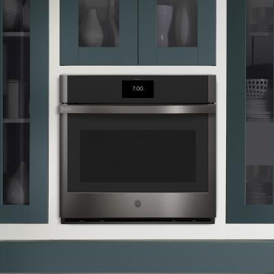 30" GE Profile 5.0 Cu. Ft. Built-in Convection Single Wall Oven In Black Stainless Steel - PTS9000BNTS