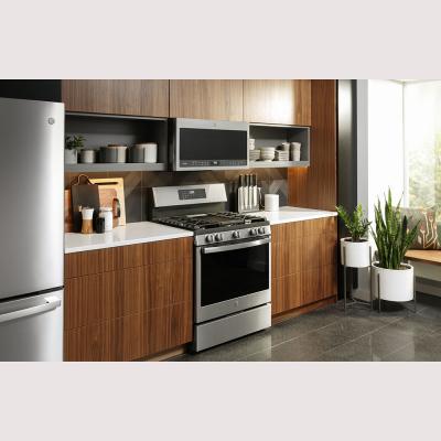 30" GE Profile 5.6 Cu. Ft. True Convection 5-Burner Freestanding Gas Air Fry Range In Stainless Steel - PCGB935YPFS