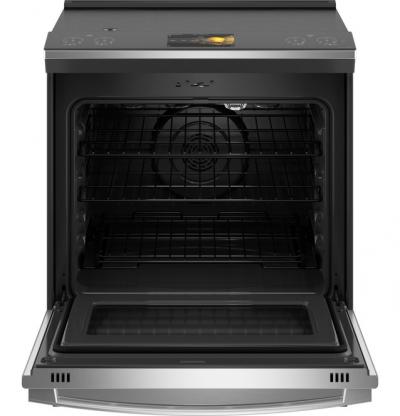 30" GE Profile 5.3 Cu. Ft. Smart Slide-In Front-Control Induction Range with Fingerprint Resistant - PHS93XYPFS