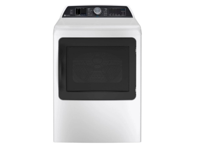 27" GE Profile 7.3 Cu. Ft. Electric Dryer with Sanitize Cycle in White - PTD70EBMTWS