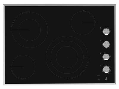 30" Jenn-Air Lustre Stainless Radiant Glass Cooktop With Halo-Effect Knobs - JEC3430HS
